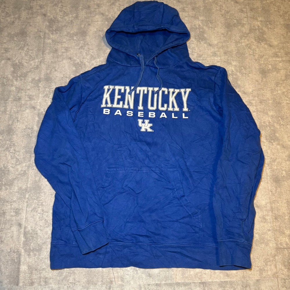 Kentucky Wildcats Baseball Hoodie Royal Blue Pullover Sweatshirt Mens Medium
